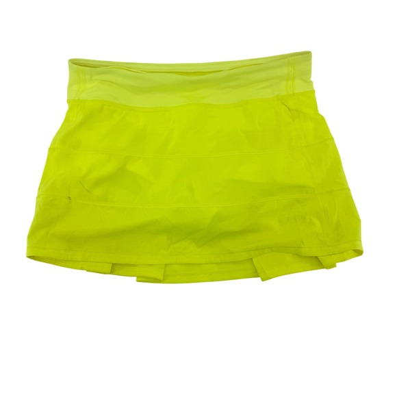 Lululemon Pace Rival Skirt Women's Size 8 Neon Yellow Running Tennis Athletic - Picture 1 of 8